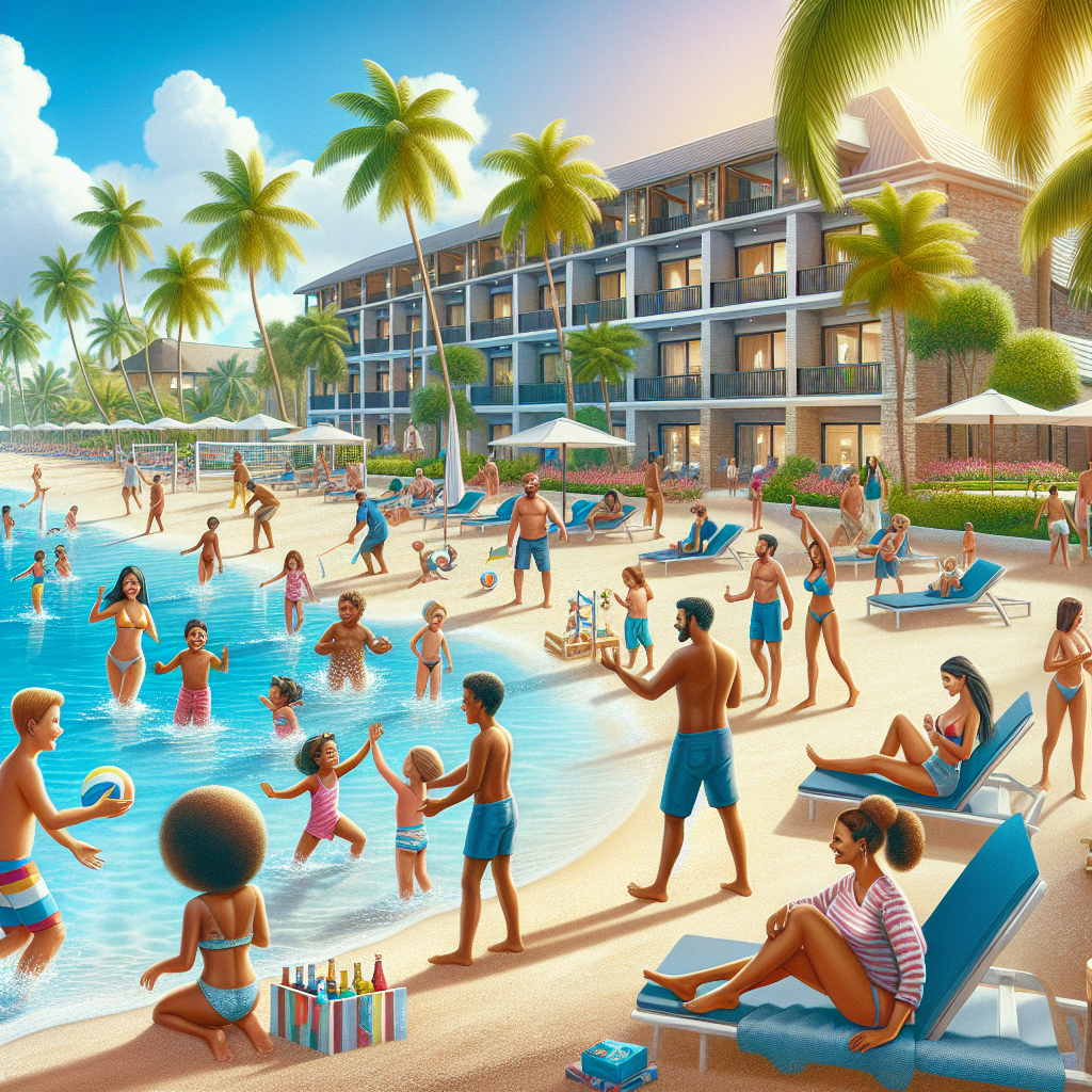 Waterpark fun at a Caribbean resort